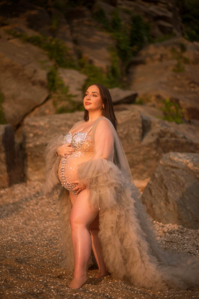 Great Falls Park Beach Maternity Photoshoot