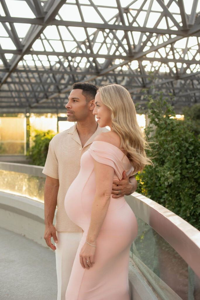Couple Maternity Photoshoot at a park nearby LACMA in Los Angeles, California